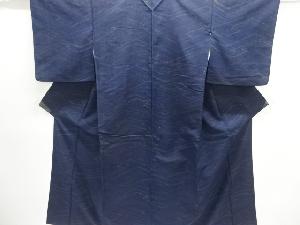 アンティーク　抽象模様織出し手織り紬着物